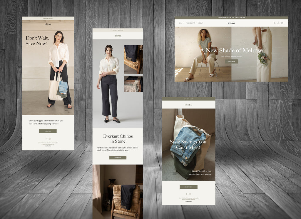 Elims Denim - Monthly Email Campaigns